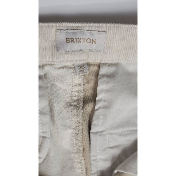 Brixton Womens Two-Tone Cream/Khaki Tan Victory Corduroy Pants Size 26 - Picture 10 of 11